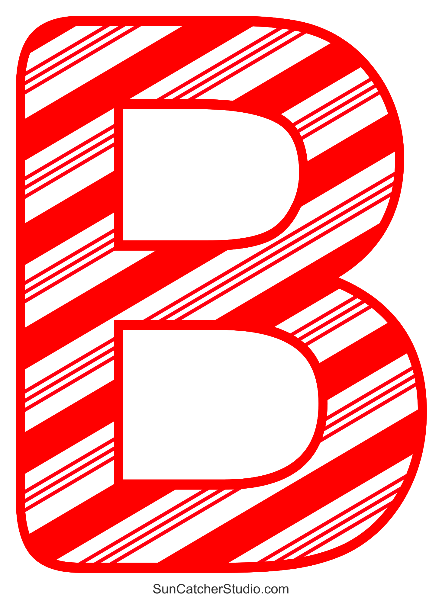 candy cane font (printable stripped christmas lettering) – free